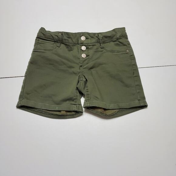 Mudd Other - Mudd Shorts Girls Size 14 Green High Waisted Button Fly Comfort Stretch Bottoms